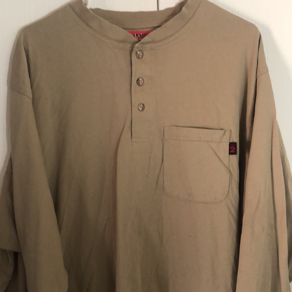 Classic Riverside FR HRC 2  rugged work Tan Henley Shirt